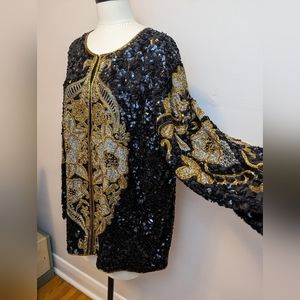 Fully sequined vintage duster / jacket